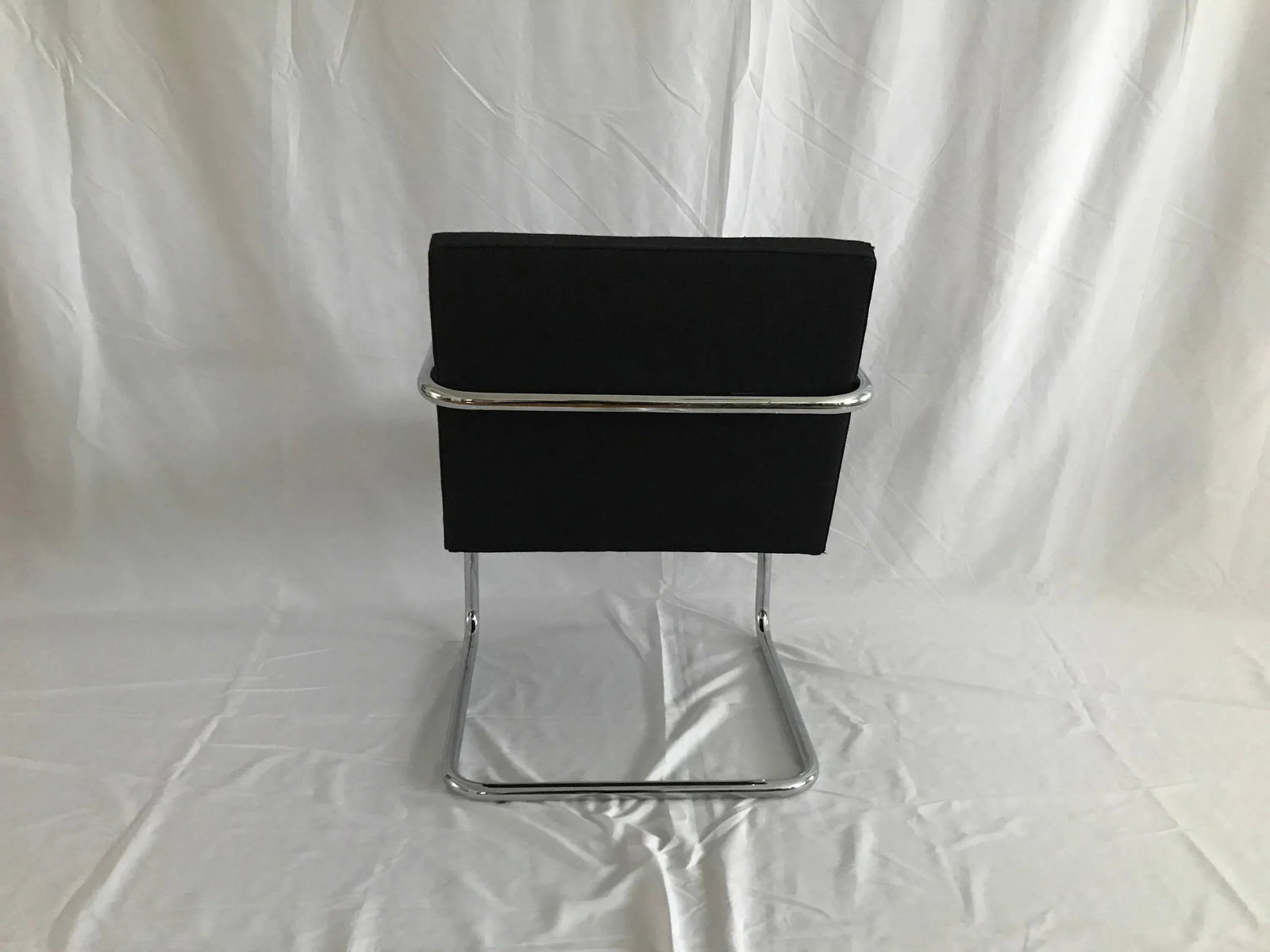 Knoll Studios Ludwig Mies Van Der Rohe's Brno Tubular Chair Original Charcoal Fabric - 5