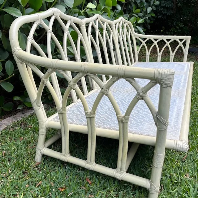 Vintage McGuire Cathedral Back Gothic Sofa - 7