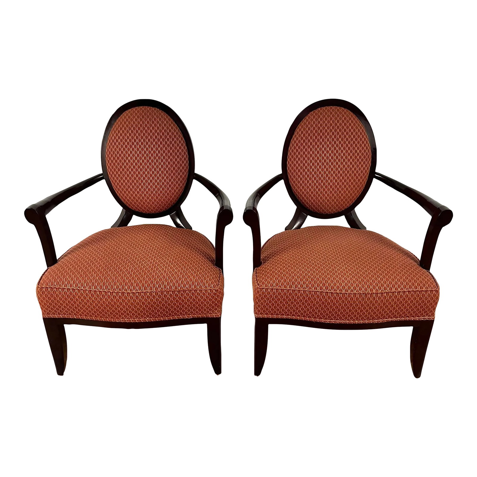 Barbara Barry for Baker Furniture Neoclassical Mahogany Dining Chairs - Pair (1 of 9)