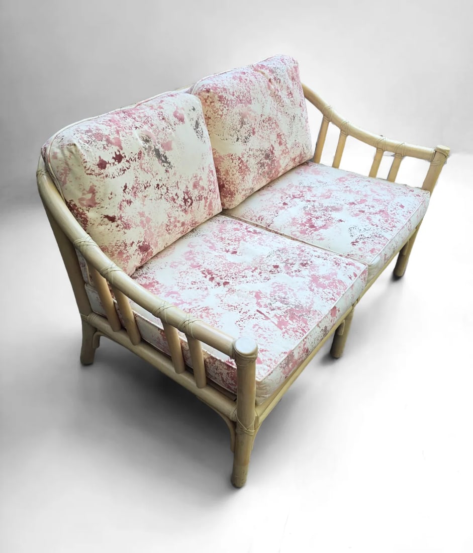 Late 20th Century McGuire Organic Modern Bamboo Rattan Settee Loveseat - 11