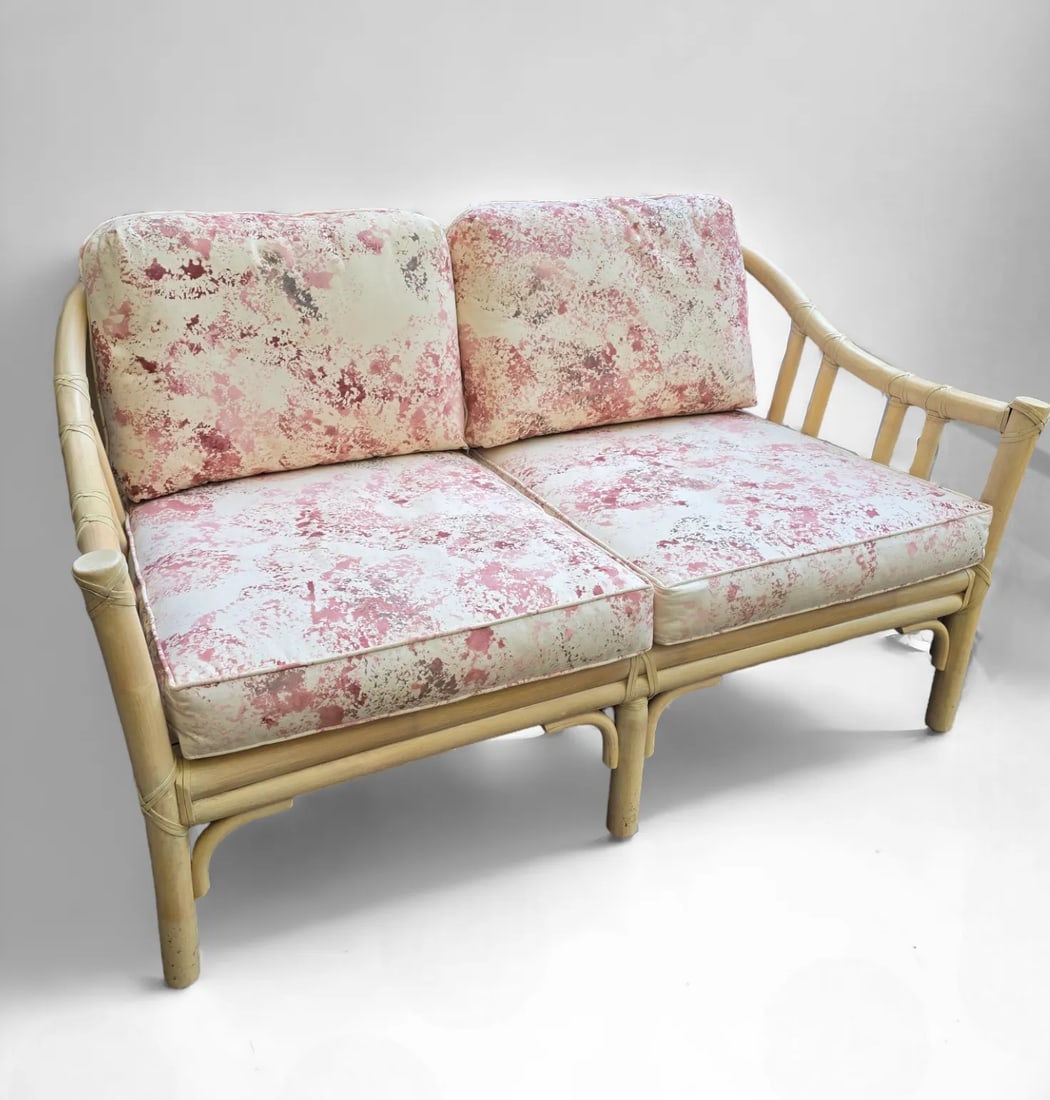 Late 20th Century McGuire Organic Modern Bamboo Rattan Settee Loveseat - 2