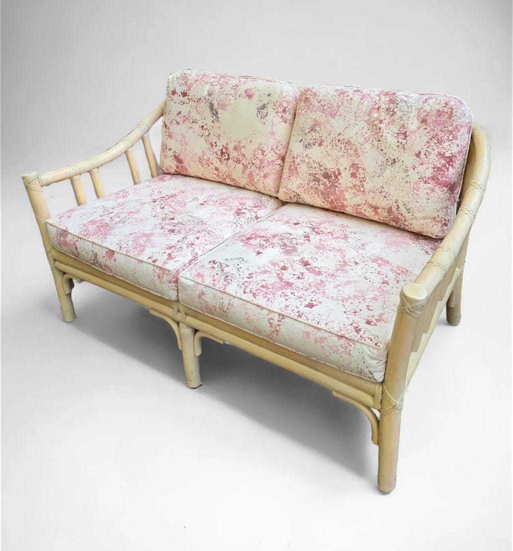 Late 20th Century McGuire Organic Modern Bamboo Rattan Settee Loveseat - 3