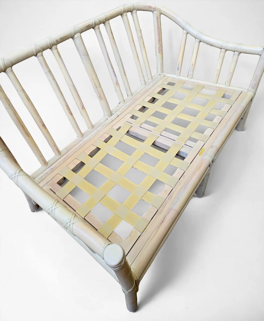 Late 20th Century McGuire Organic Modern Bamboo Rattan Settee Loveseat - 5