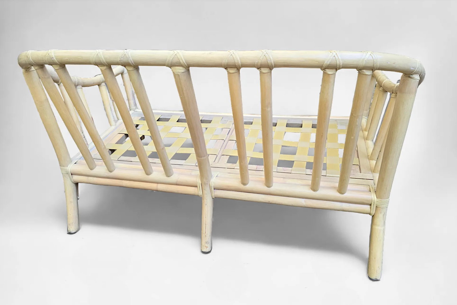 Late 20th Century McGuire Organic Modern Bamboo Rattan Settee Loveseat - 9