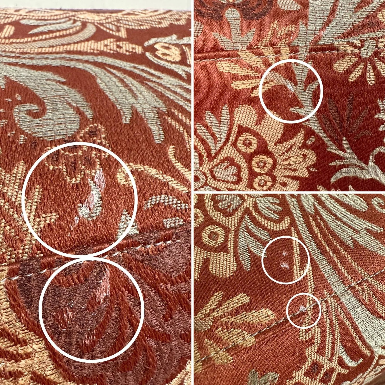 Henredon Scroll Back Upholstered Lounge Chair & Ottoman With Nailheads - Set of 2 - 12