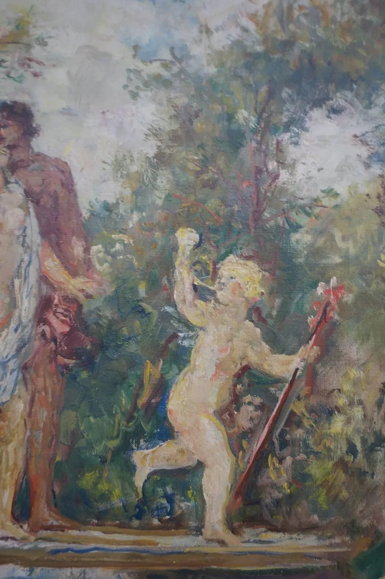 Herman Lipot "The Garden" Oil Painting Early 20c - 5