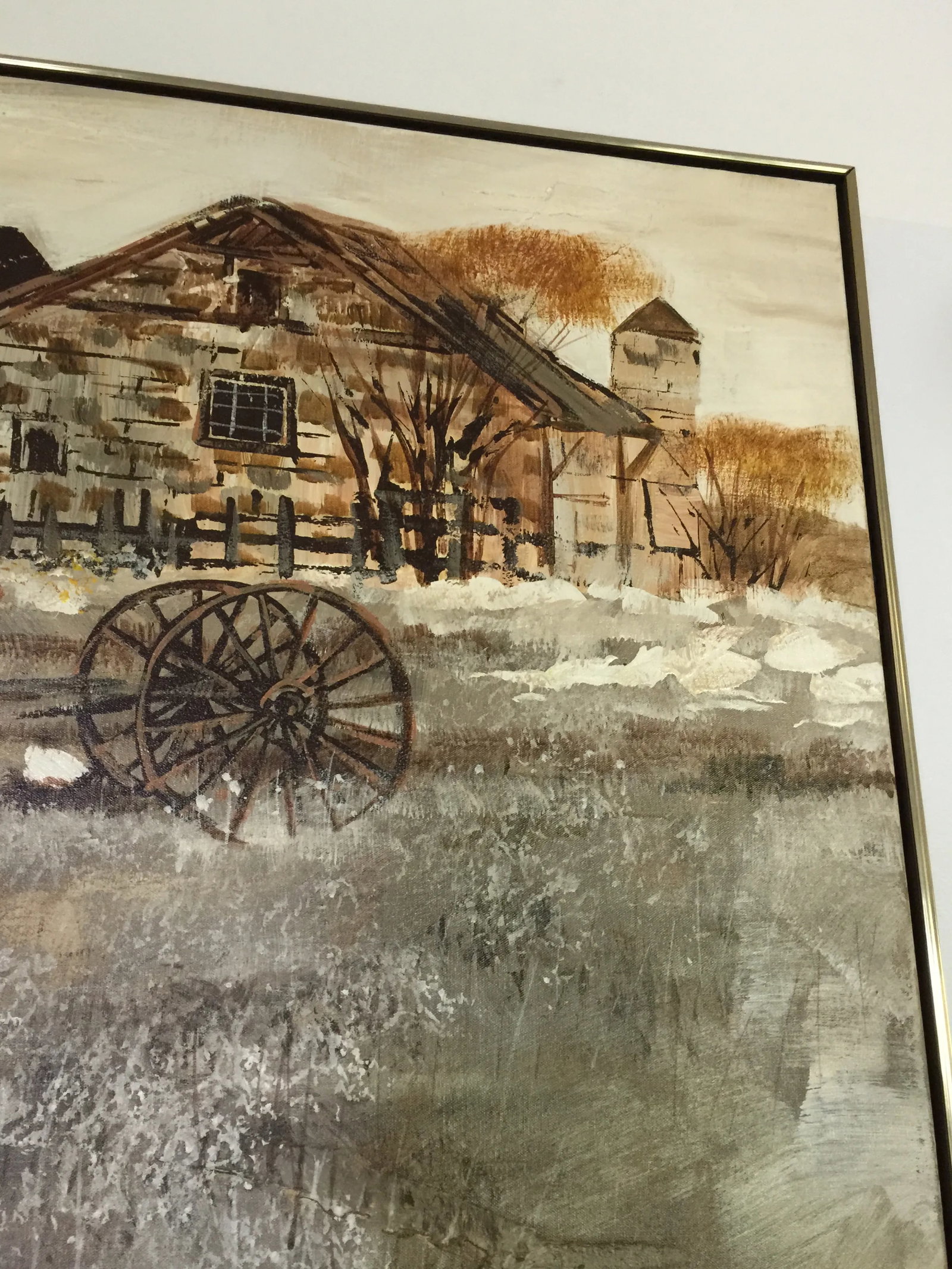 Late 20th Century Large Scale Lee Reynolds Homestead Oil Painting - 5