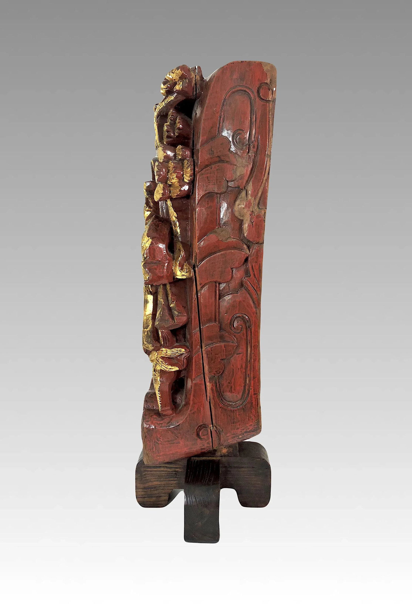 Large Antique Chinese Gold (Gilt) Wood Temple Segment / Sculpture or Figure of Guanyin (Kwan Yin) - 6
