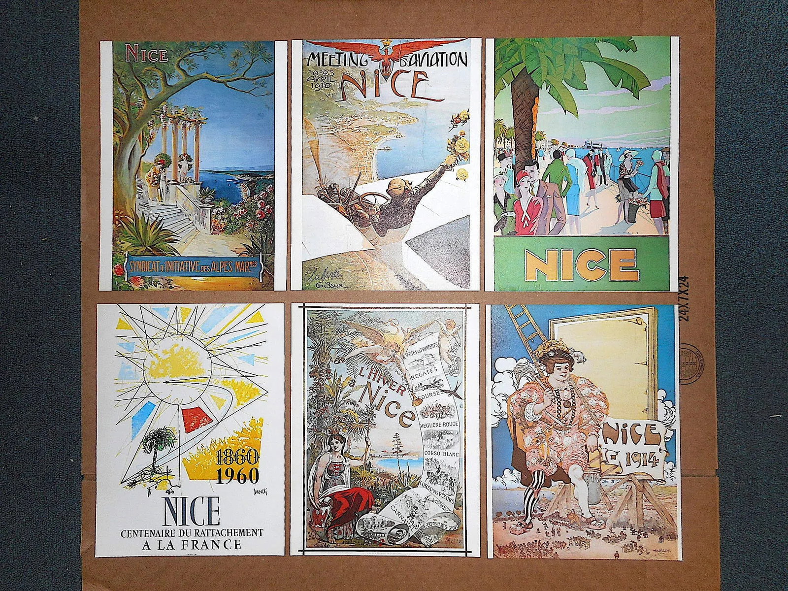Set of 6-Vintage Posters-Listed Artists - Nice, France C.1973 - 8