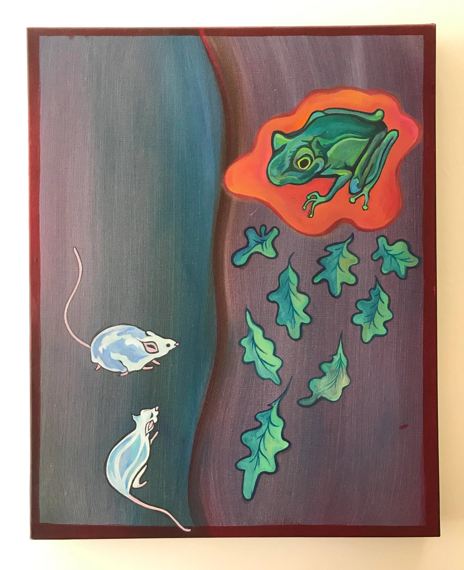 Boho Vintage Folk Art Painting "Frog" - 6