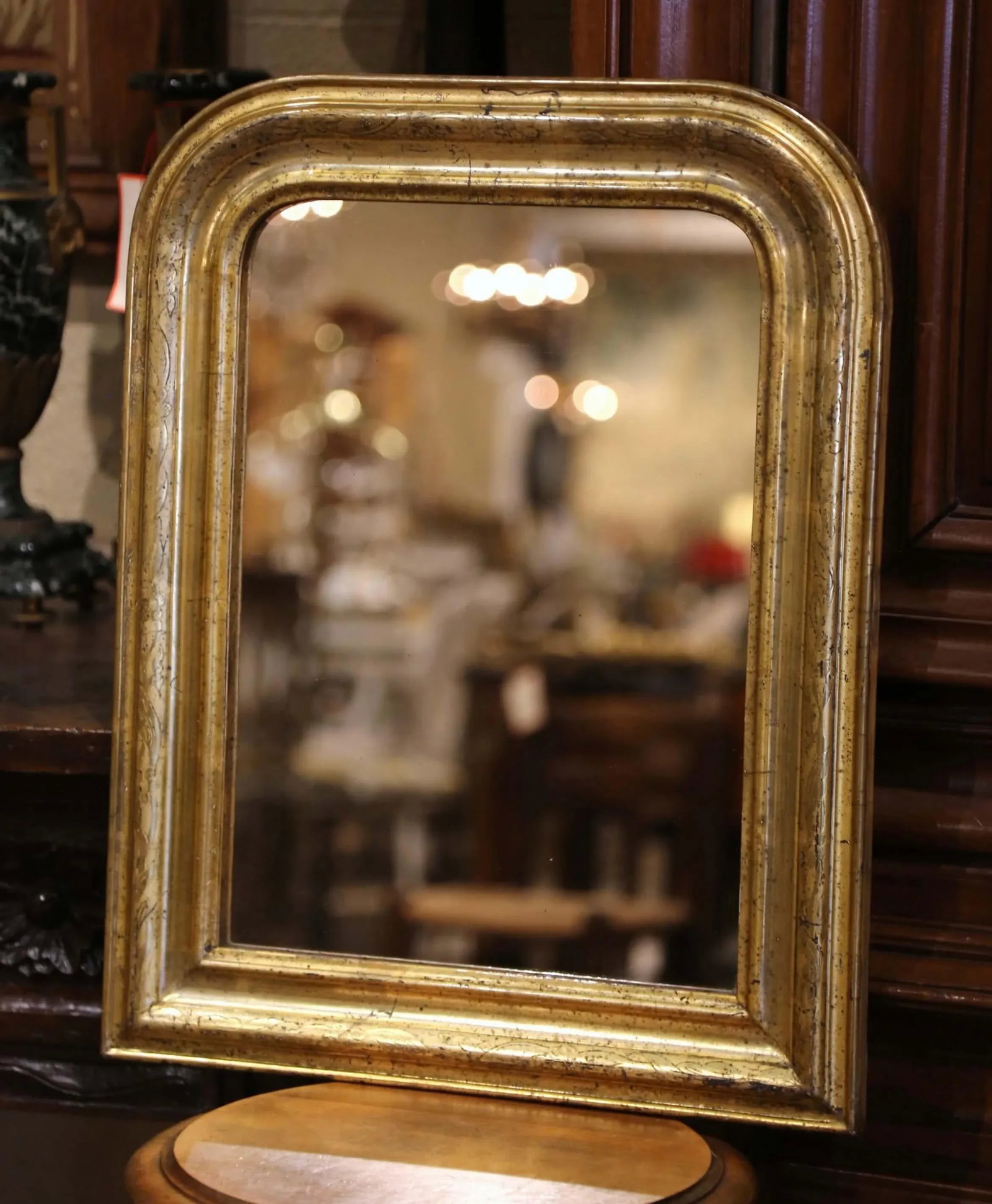 19th Century French Louis Philippe Giltwood Mirror With Floral Decor - 2