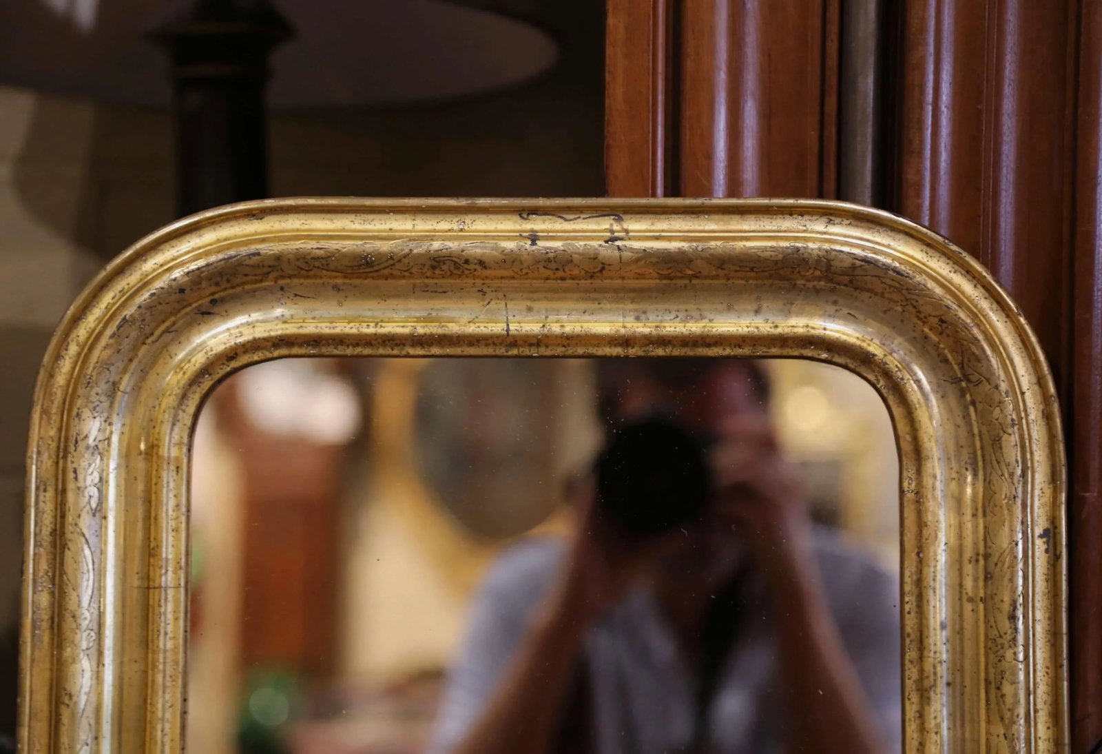 19th Century French Louis Philippe Giltwood Mirror With Floral Decor - 3