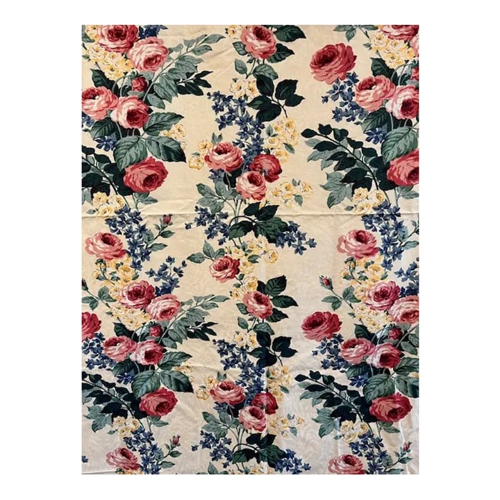 Beautiful Floral Print Upholstery Fabric - 3.50 Yards: A beautiful floral upholstery fabric - 3.50 yards. Enough yardage for several toss pillows or a small chair or several seat covers. An original BLOOMCRAFT SCREEN PRINT. Protected with Teflon - soil & 