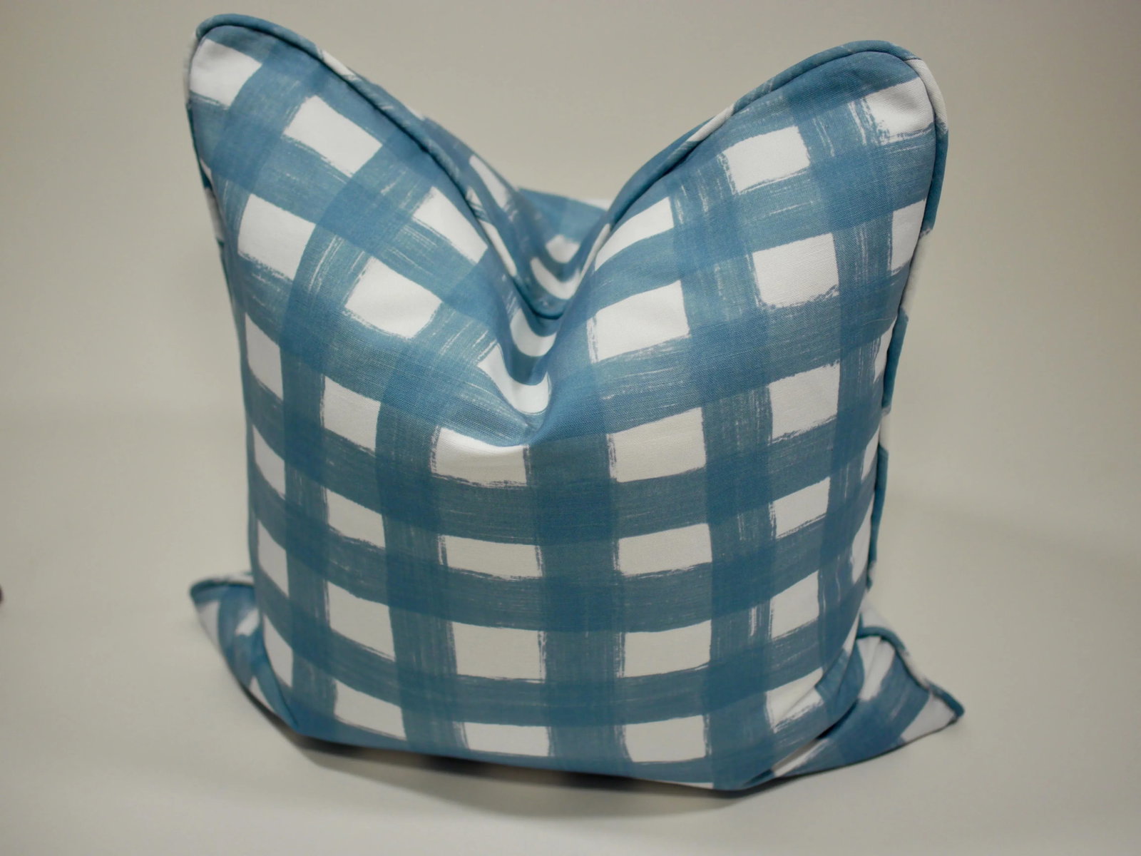 Country Lulie Wallace Harriet Double Sided Misty Blue Down/Feather 20" Square Single Pillow - 7