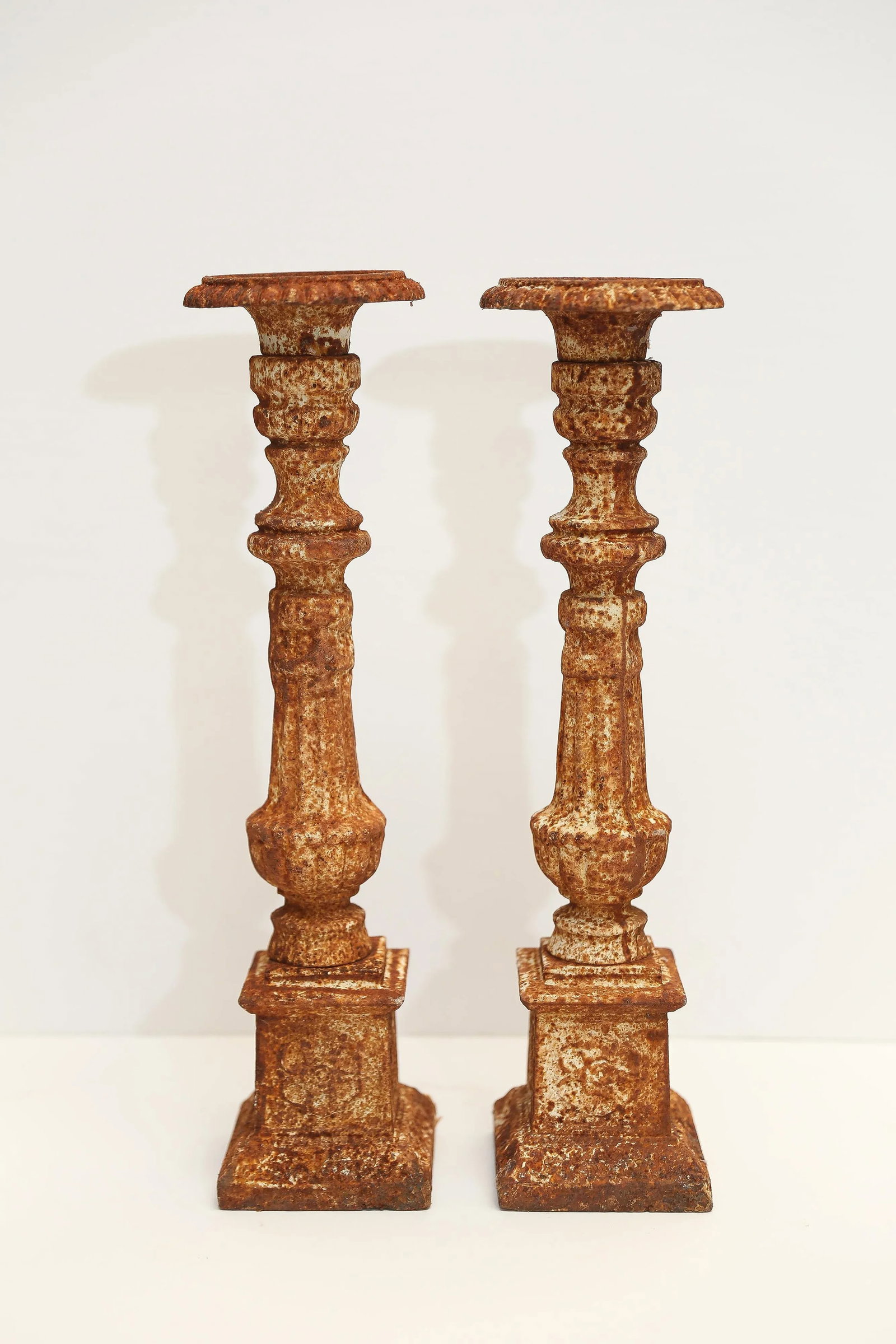 Industrial Iron Candle Holders - Pair - 2