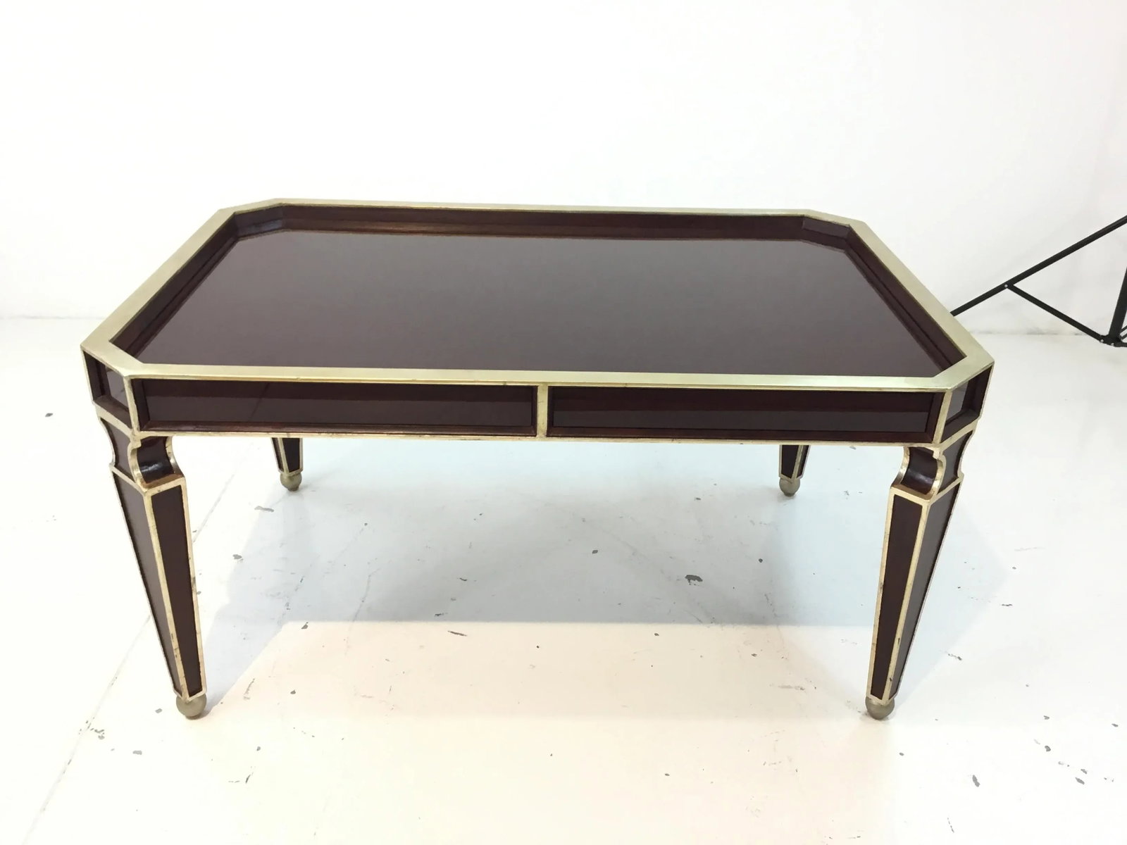 Modern Wood and Aged Silver Cocktail Table By Henredon - 2