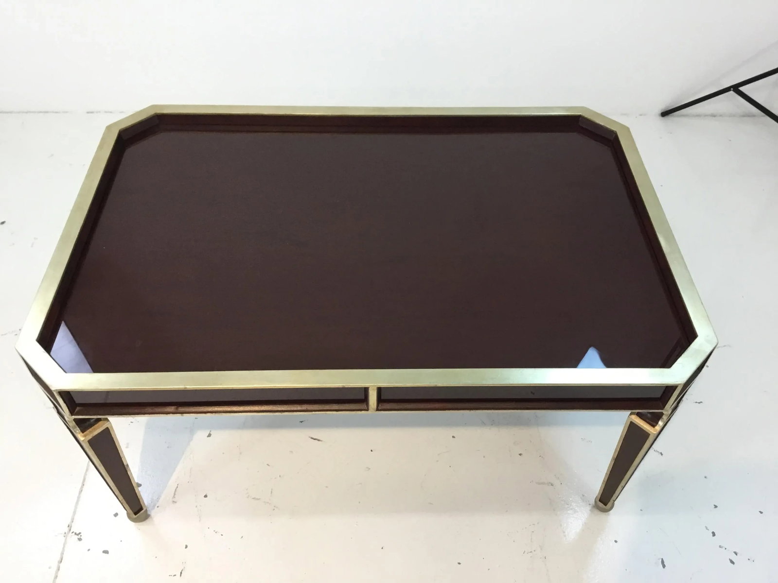 Modern Wood and Aged Silver Cocktail Table By Henredon - 3
