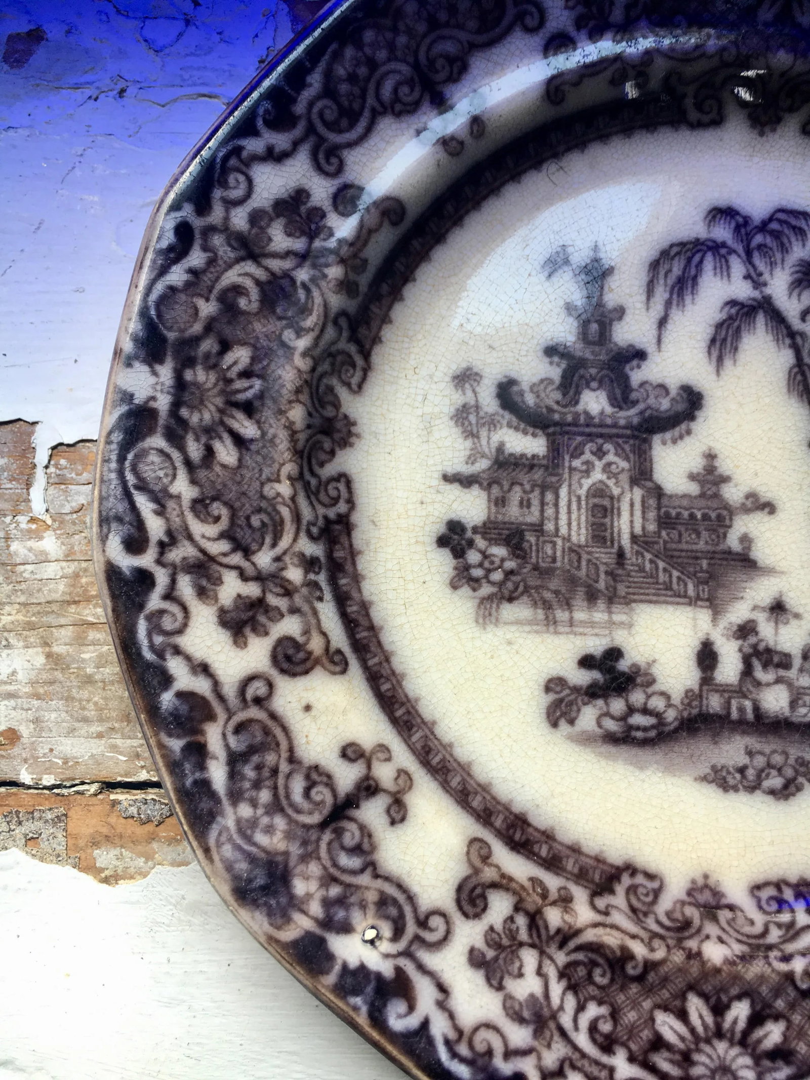 19th Century Podmore & Walker "Corean" Pattern Mulberry Plate - 2