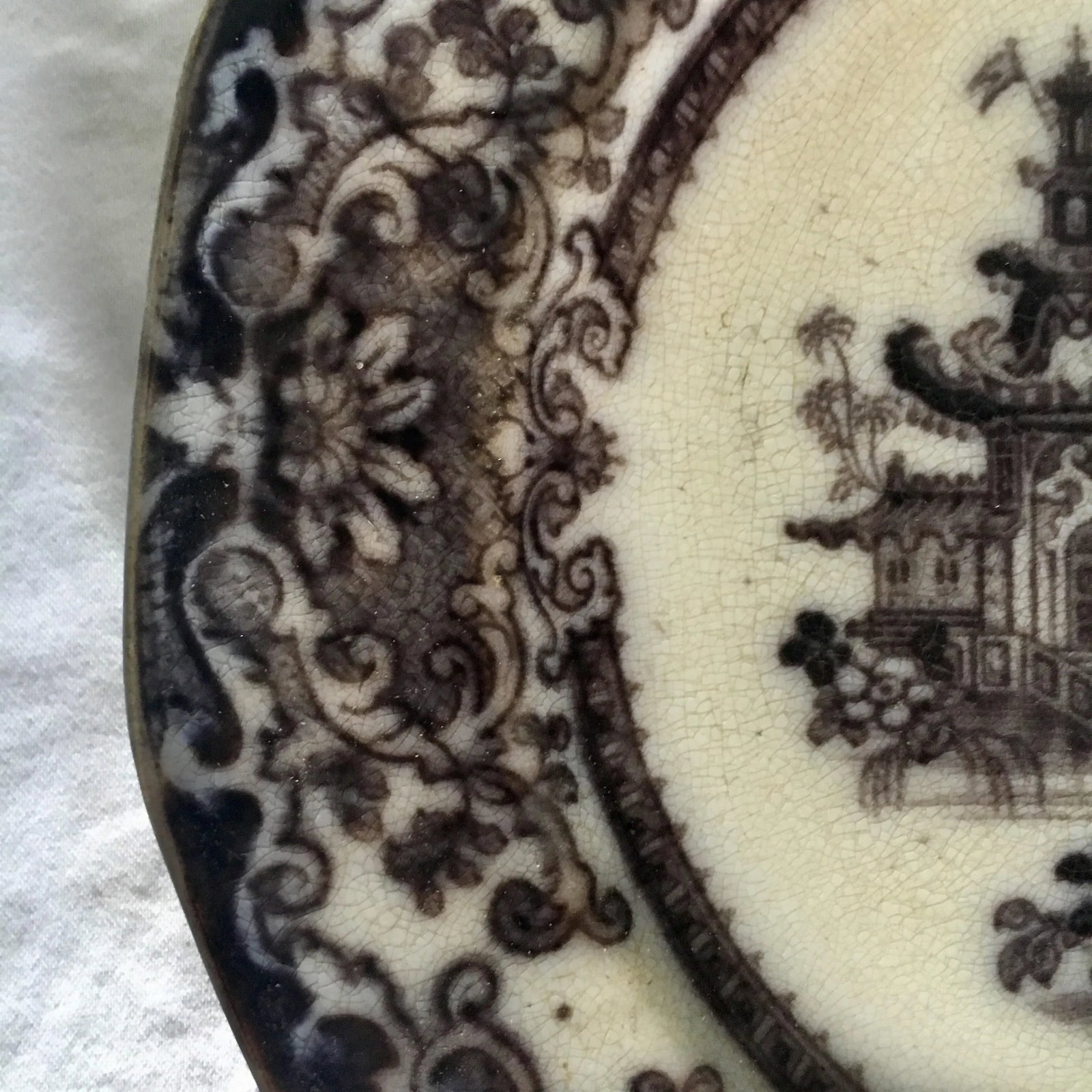 19th Century Podmore & Walker "Corean" Pattern Mulberry Plate - 5