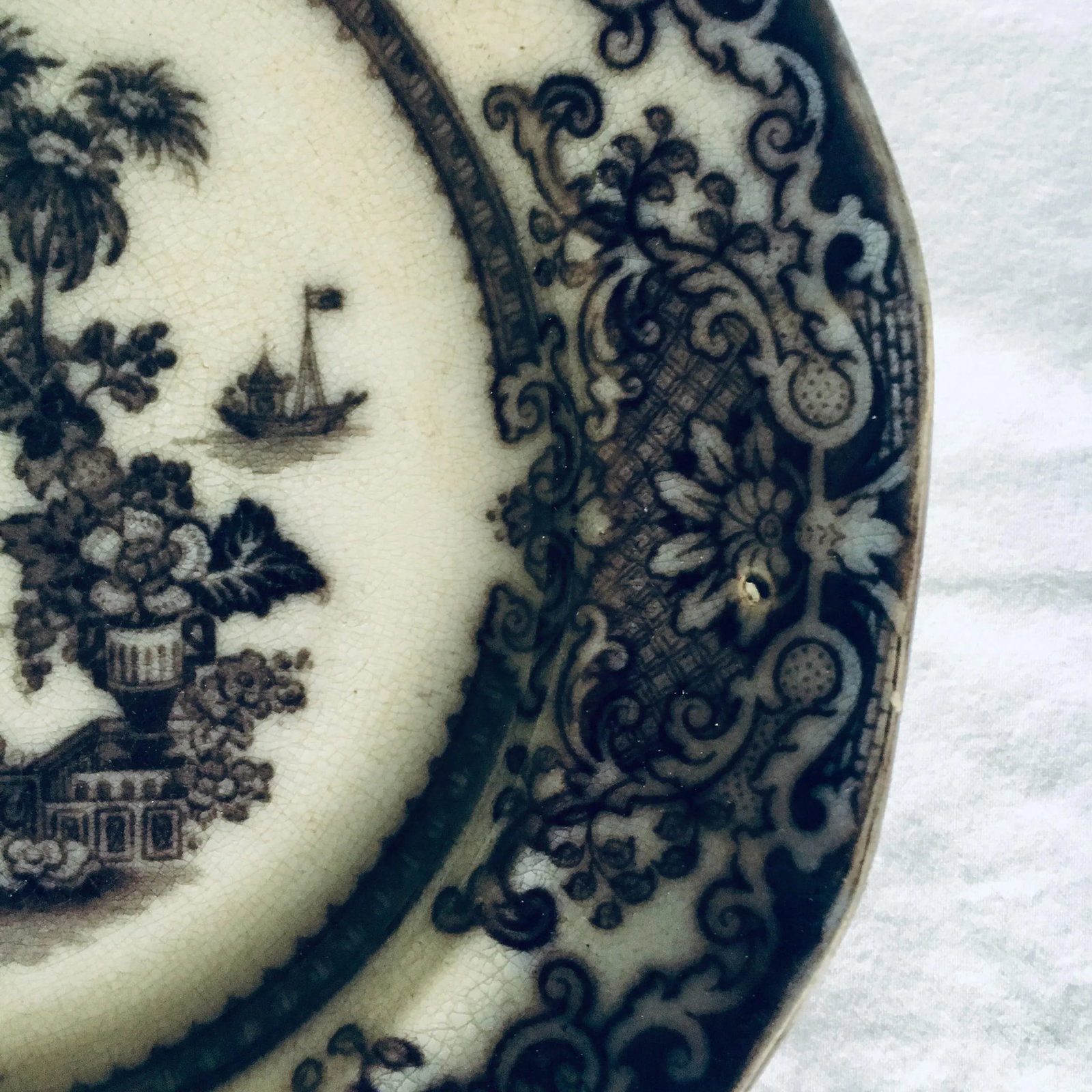 19th Century Podmore & Walker "Corean" Pattern Mulberry Plate - 6