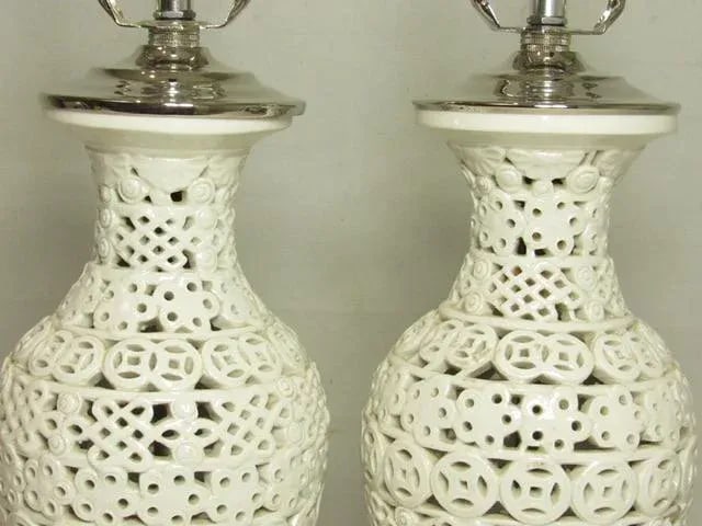 Pair of Chinese Blanc De Chine Porcelain Lamps - 5