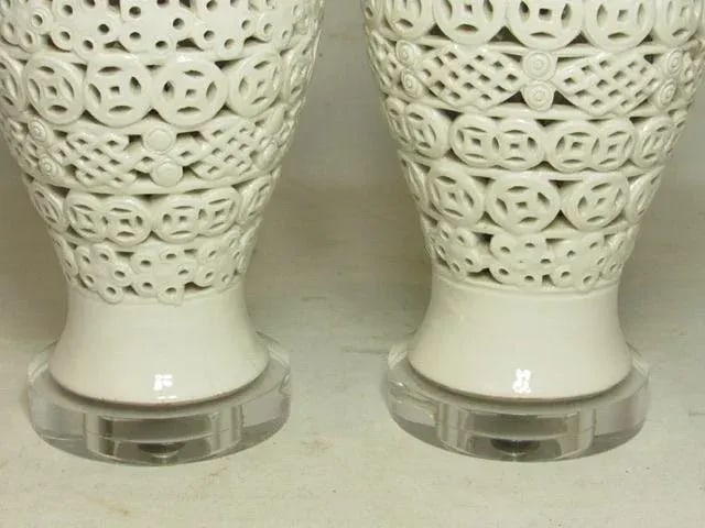 Pair of Chinese Blanc De Chine Porcelain Lamps - 6