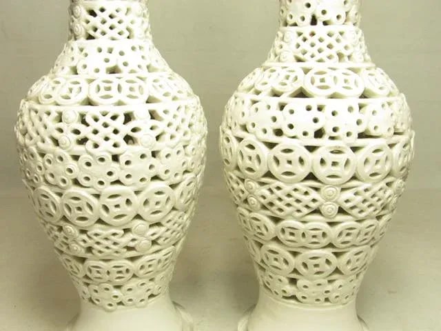 Pair of Chinese Blanc De Chine Porcelain Lamps - 8