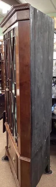 Antique 19th Century English Inlaid Mahogany 2 Piece Corner Cupboard - 6