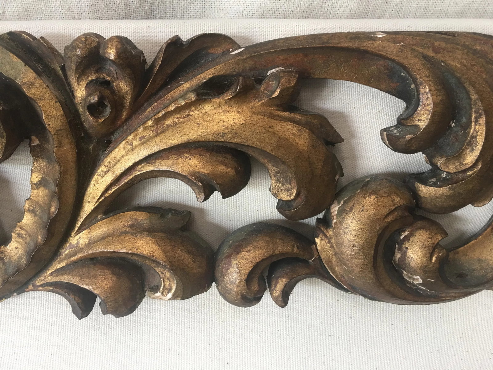 Italian Upholstered Headboard With 19th C Gilt Fragment Accents - 9