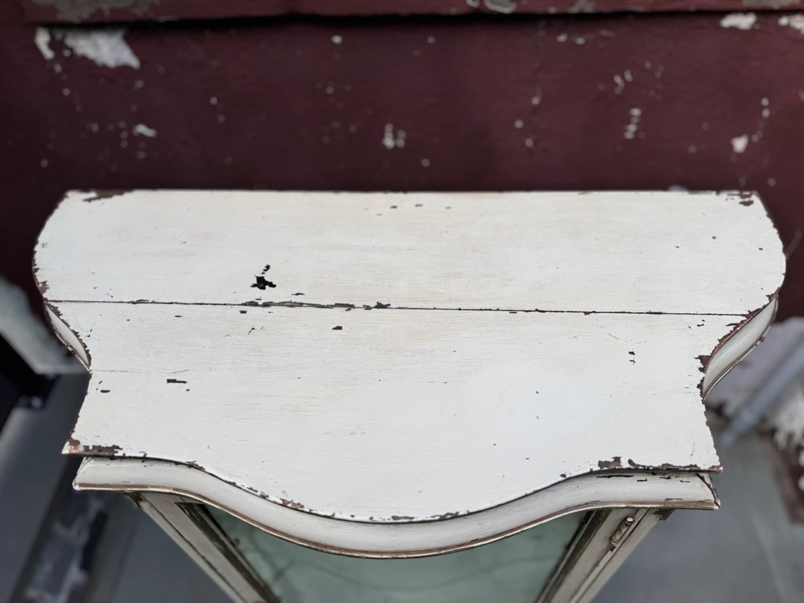 Antique French Paint-Decorated Vitrine Cabinet - 4