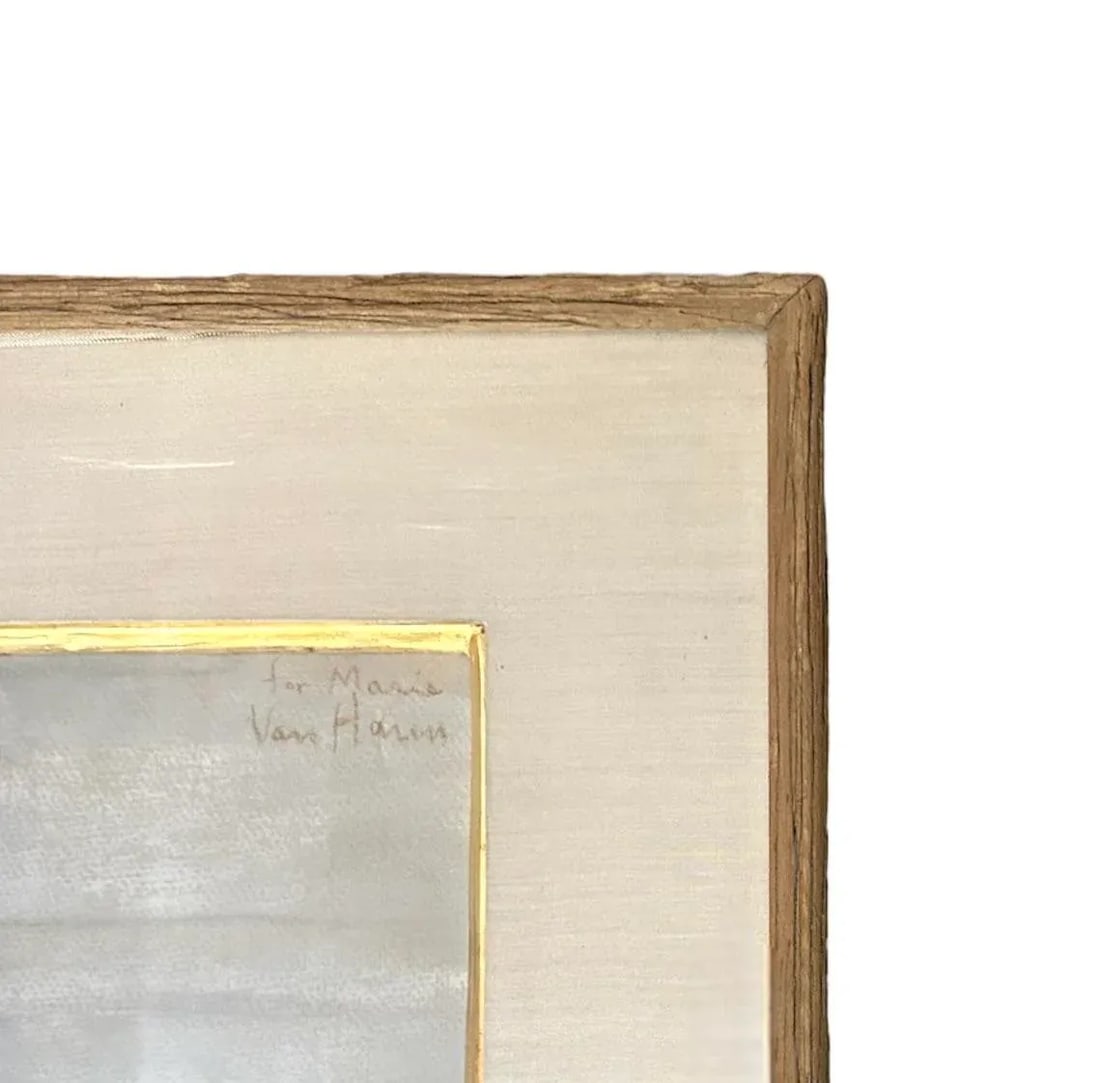 Vintage Framed Still Life With Lemons Watercolor Painting in Cerused Oak Frame, Signed - 3