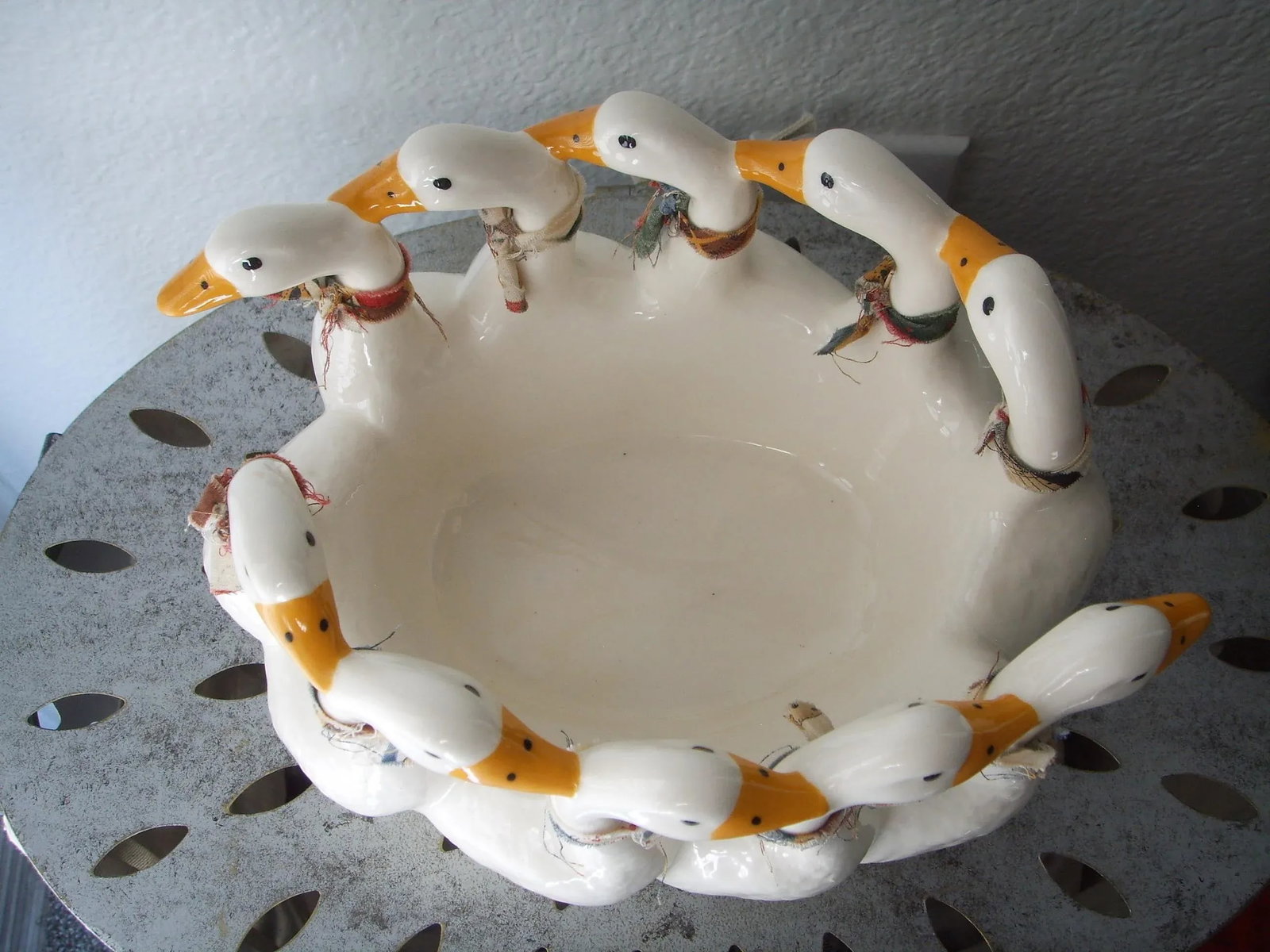 Michael Mortl Styled Ceramic Round of Geese Planter - 2
