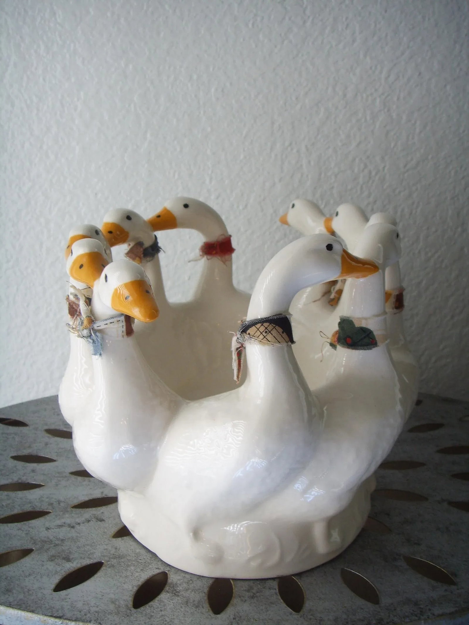 Michael Mortl Styled Ceramic Round of Geese Planter - 3