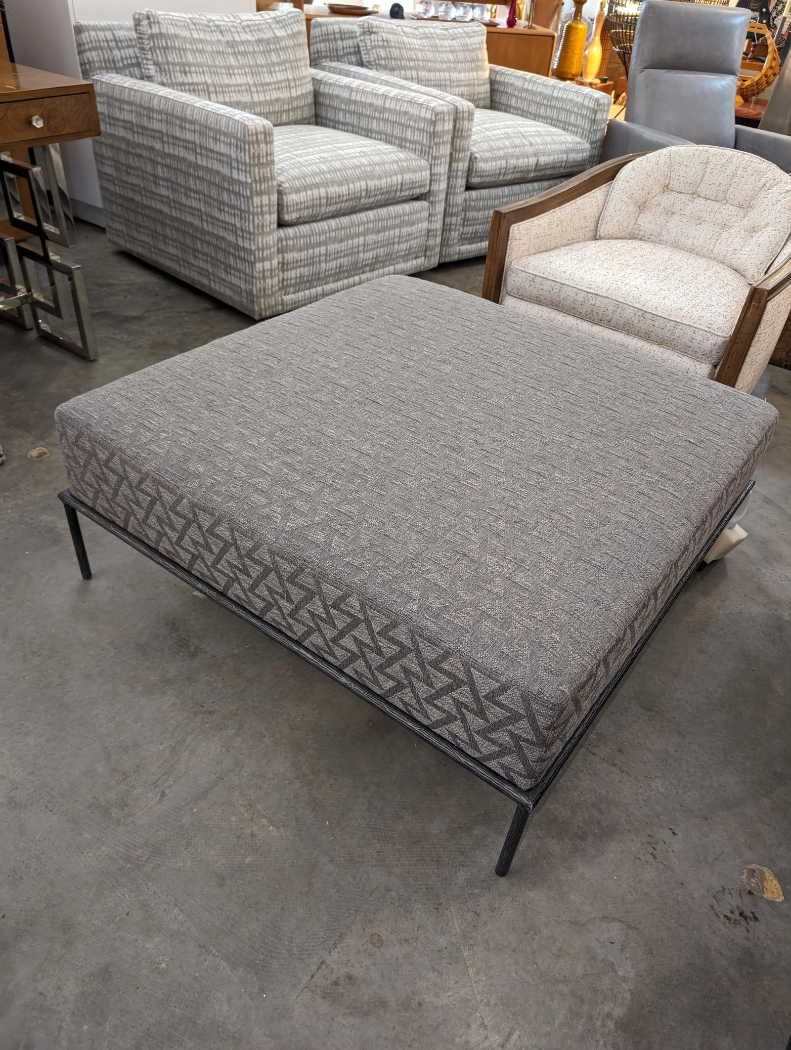 Lee Industries Grey Lee Ottoman/Coffee Table - 5
