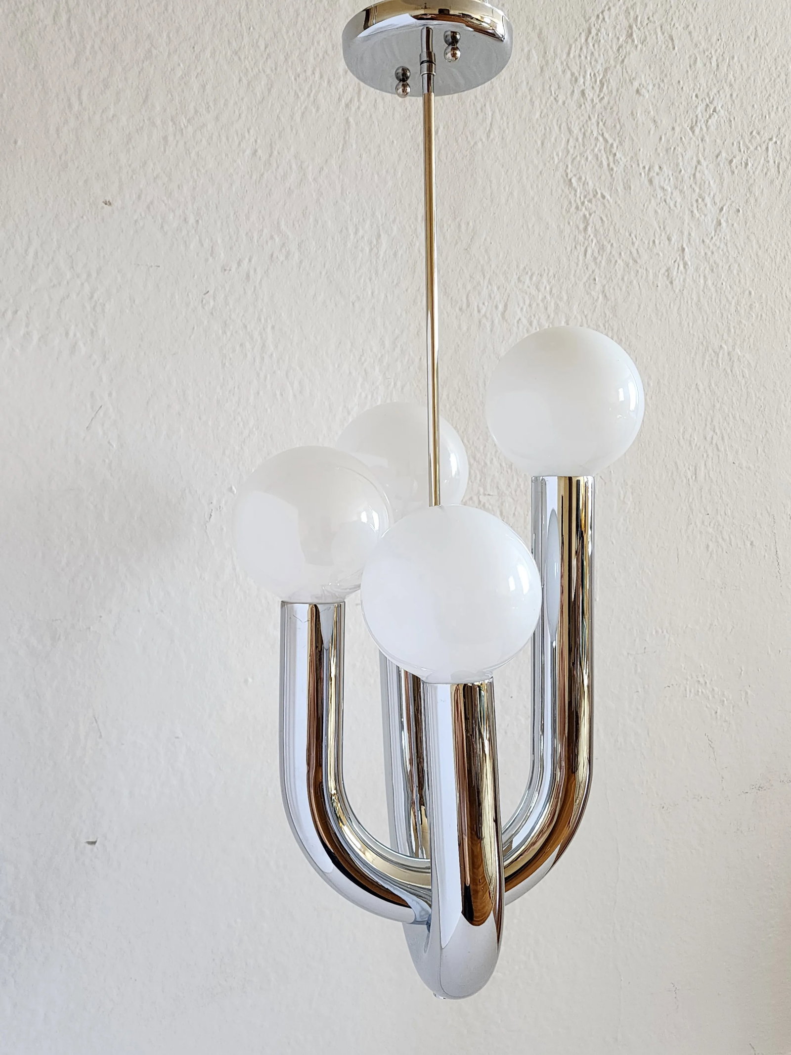 Mid Century Modern Chrome Chandelier Pendant - 2