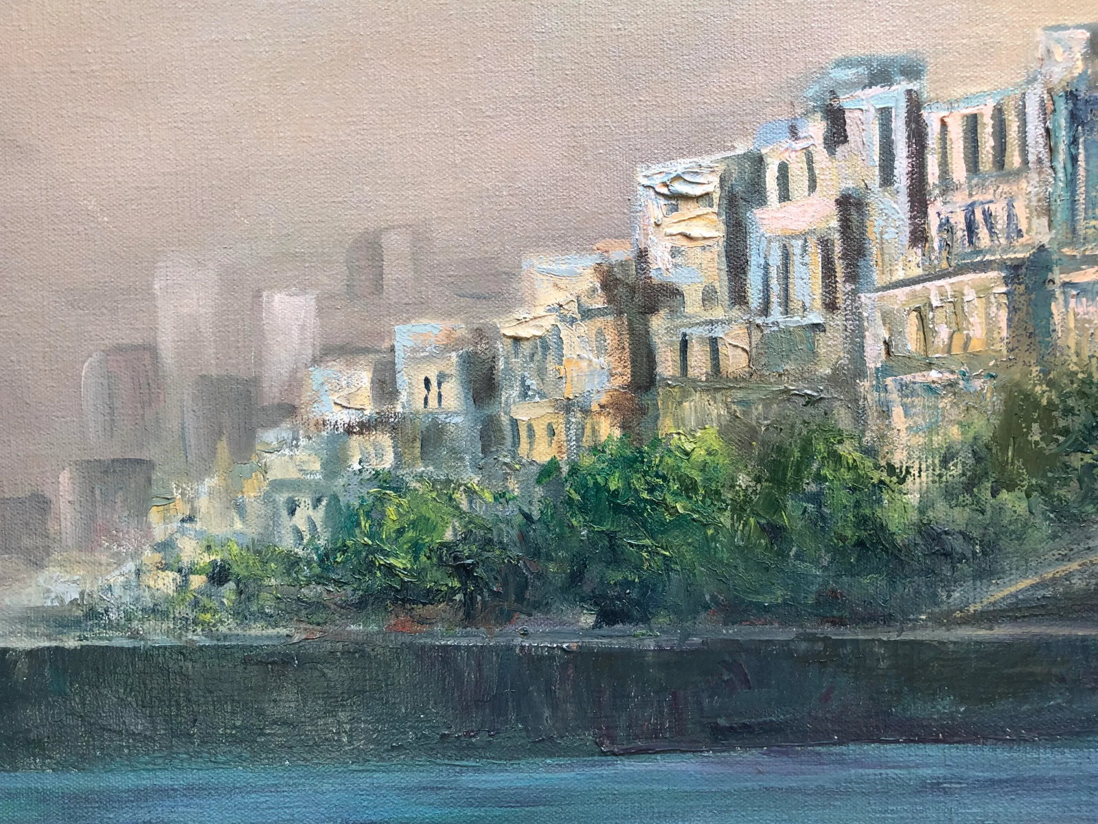 Mid Century Cityscape Painting New Work City Signed Large Wall Art - 4