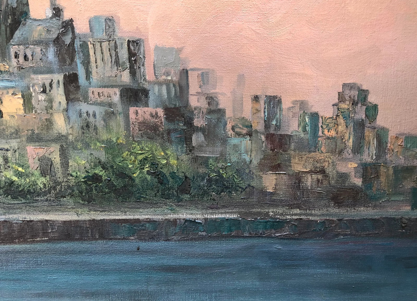 Mid Century Cityscape Painting New Work City Signed Large Wall Art - 6