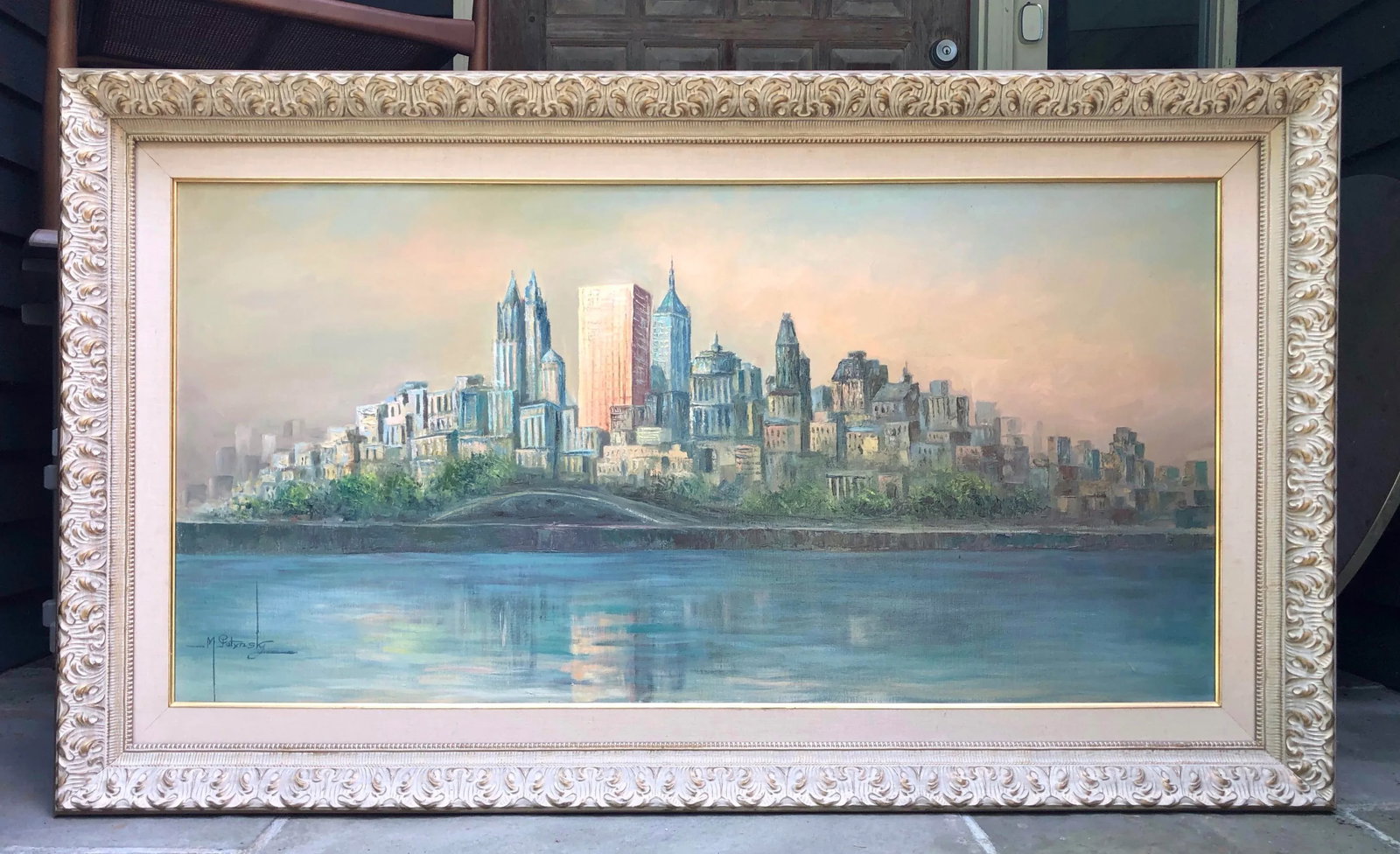 Mid Century Cityscape Painting New Work City Signed Large Wall Art - 8