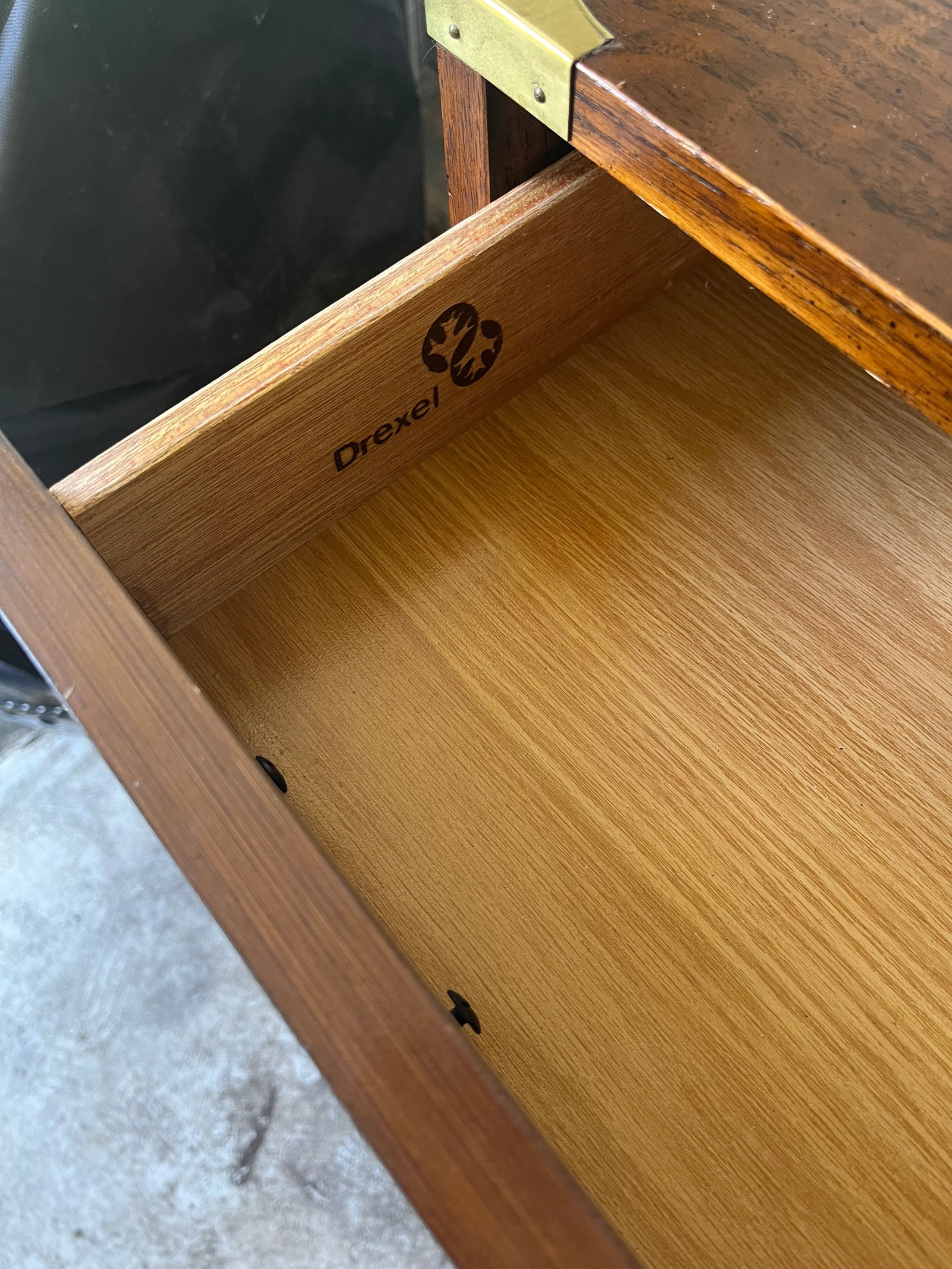 1960s Vintage Drexel Campaign Style Nightstand - 4