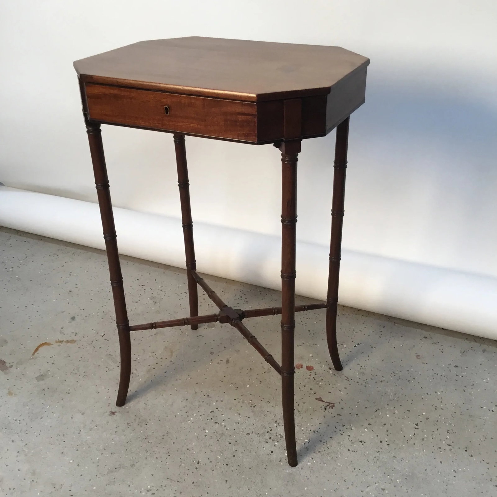 Antique English Mahogany Sewing Table - 4