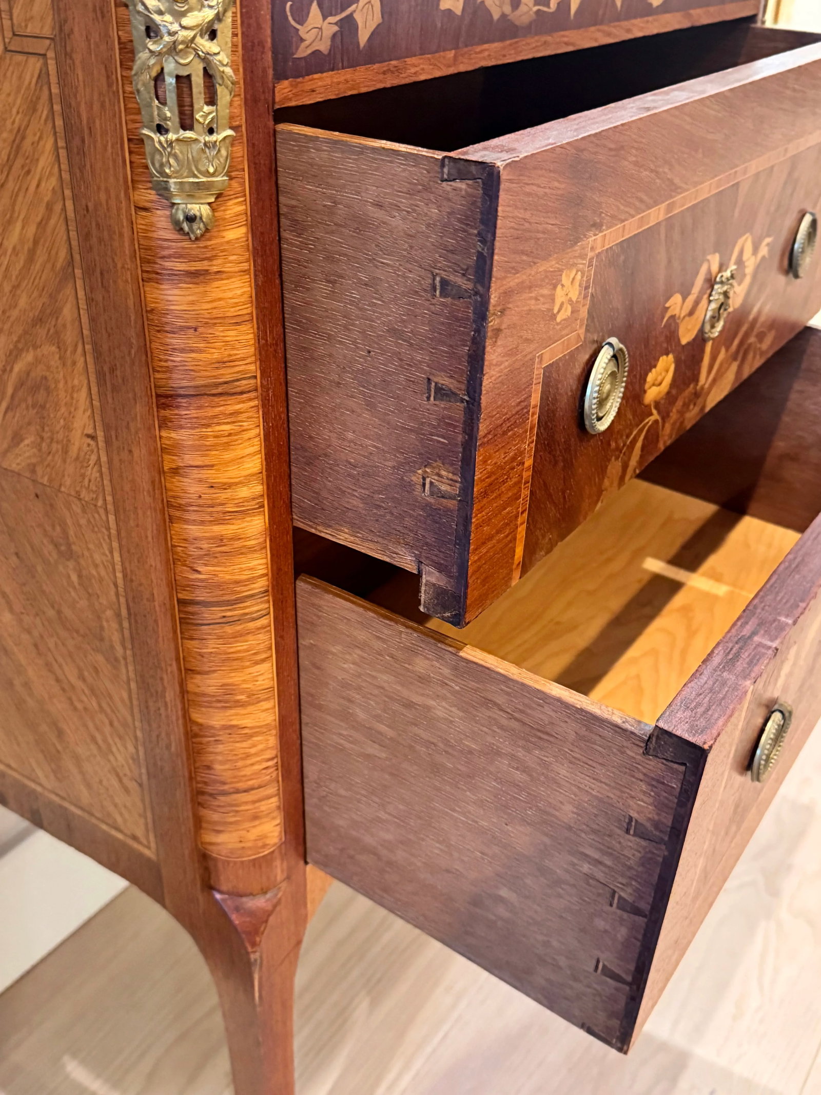Antique Dutch Marquetry Commode Chest - 9