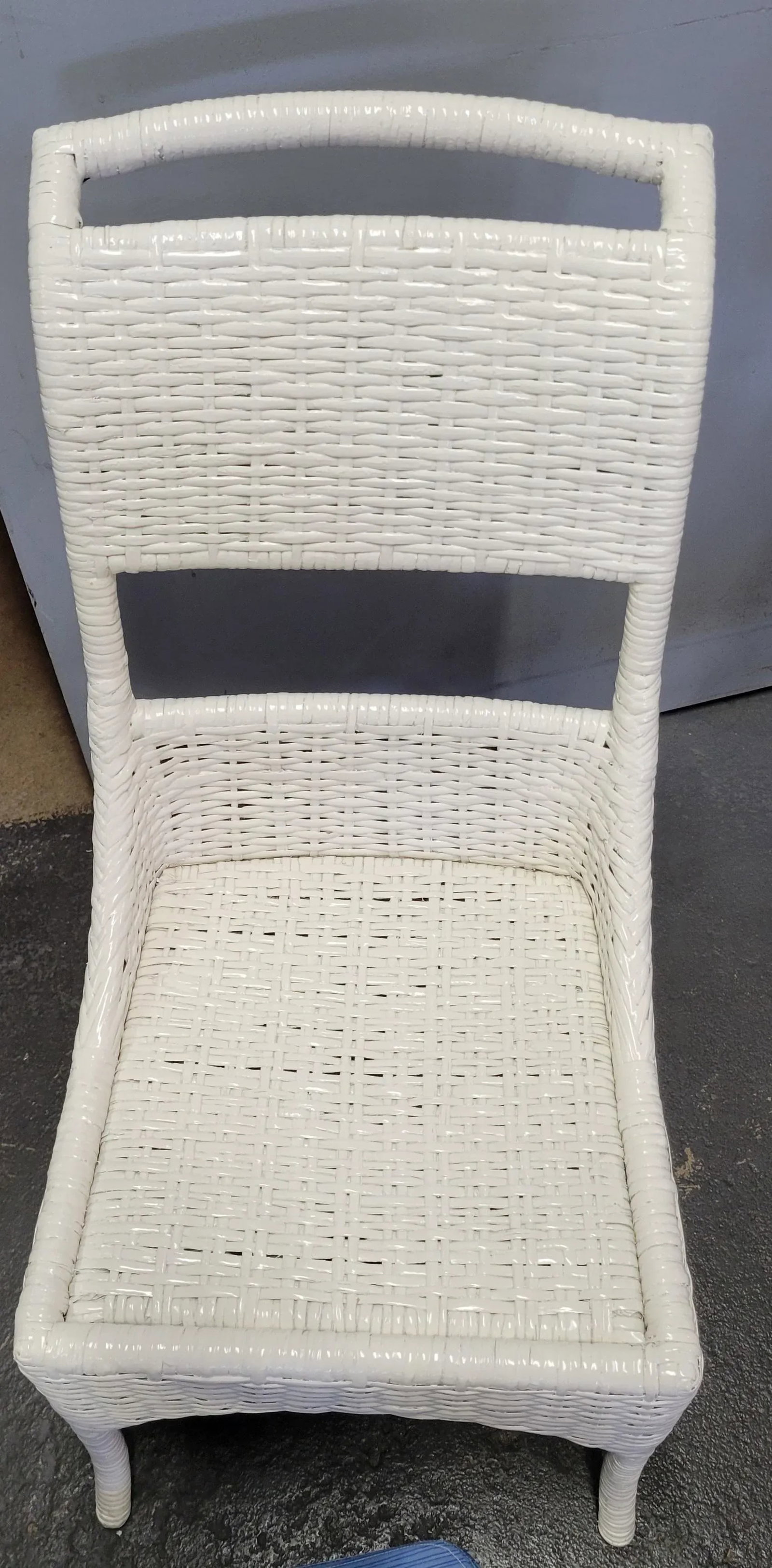 Vintage White Wicker Dining Chairs by McGuire- Set of 4 - 5