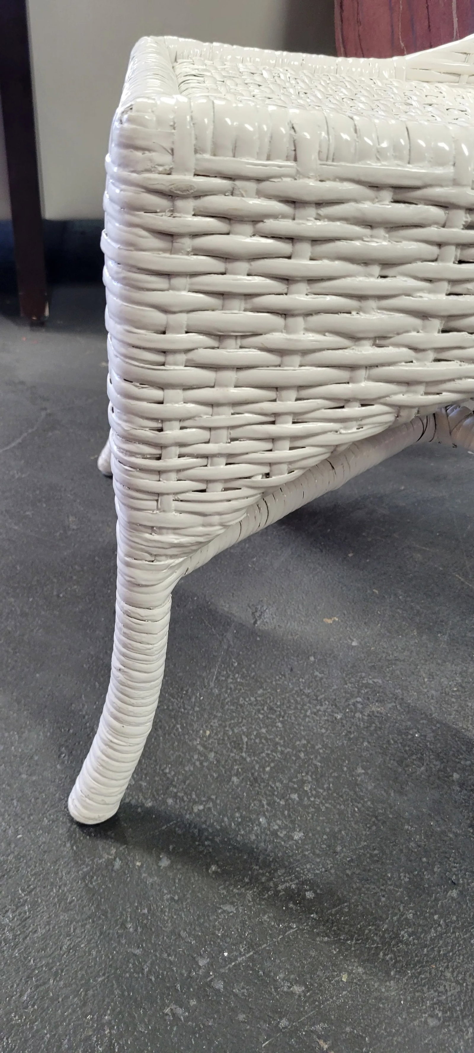 Vintage White Wicker Dining Chairs by McGuire- Set of 4 - 7