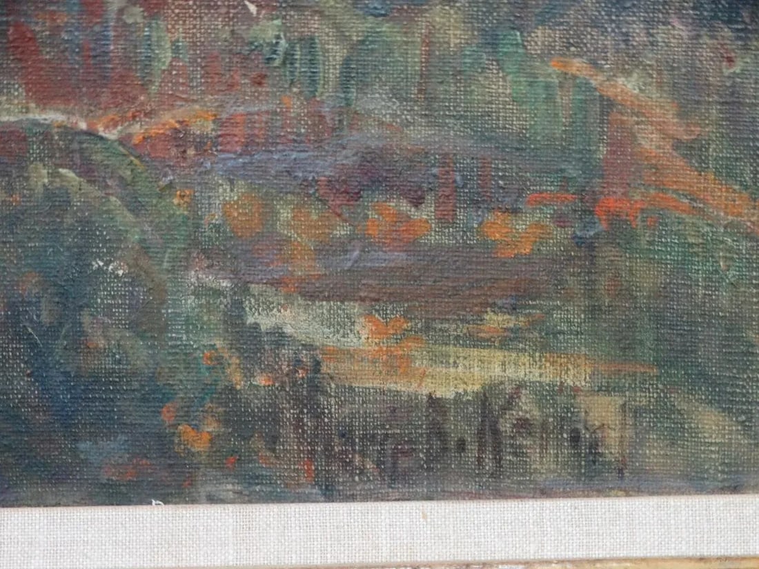 Marie Boening Kendall "Autumn Sycamores" C. 1930 Oil on Canvas - 5