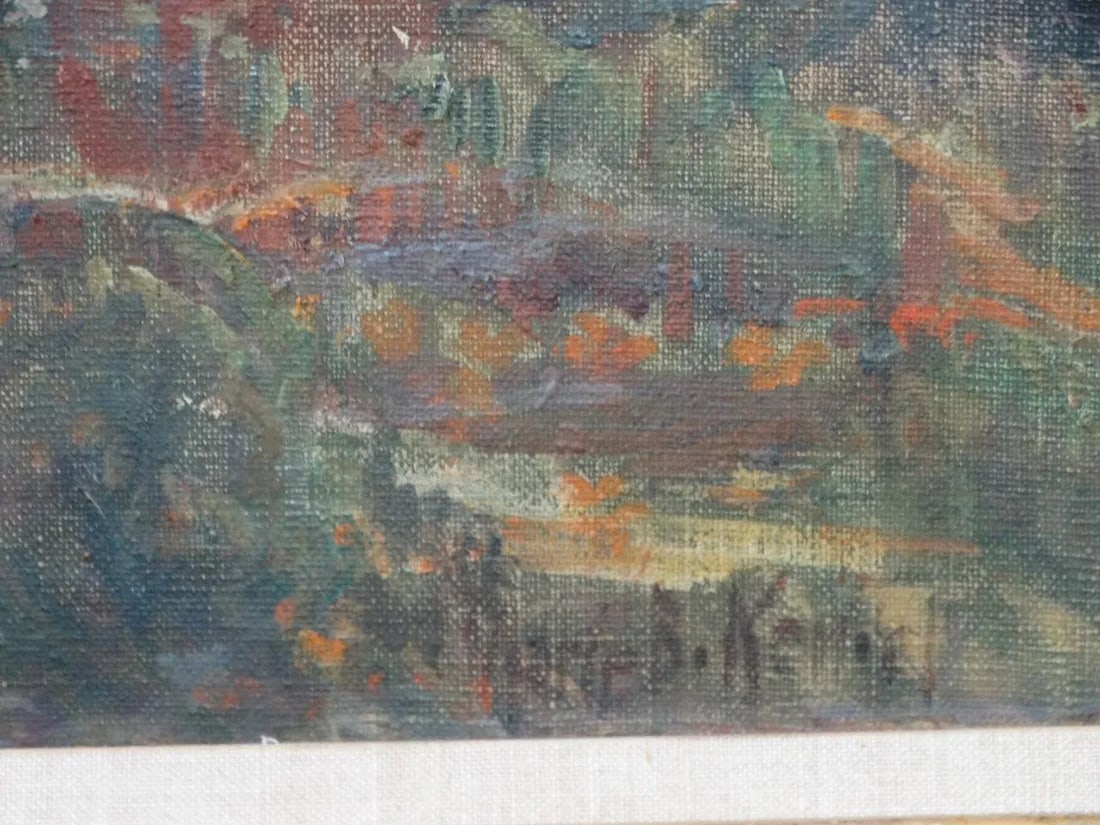 Marie Boening Kendall "Autumn Sycamores" C. 1930 Oil on Canvas - 8