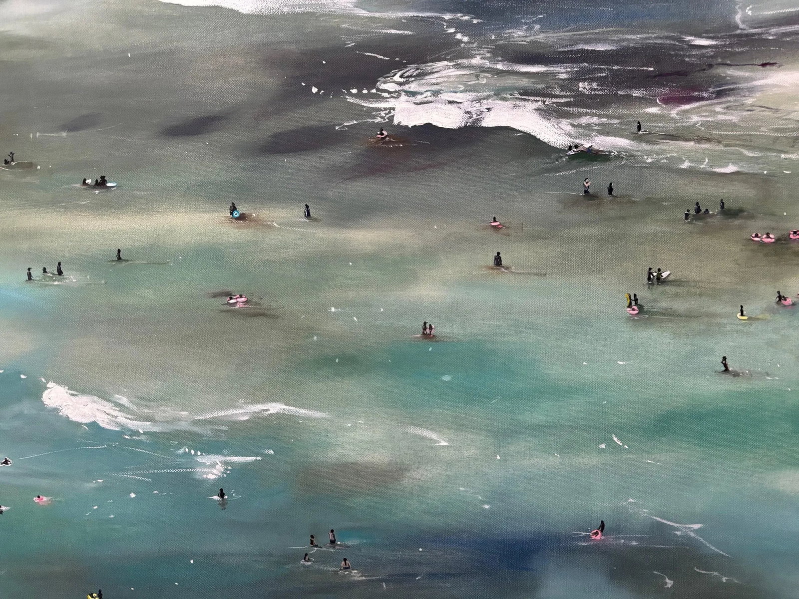 Waikiki Beach, Original Oil Painting on Canvas by Jessica Fairley - 3