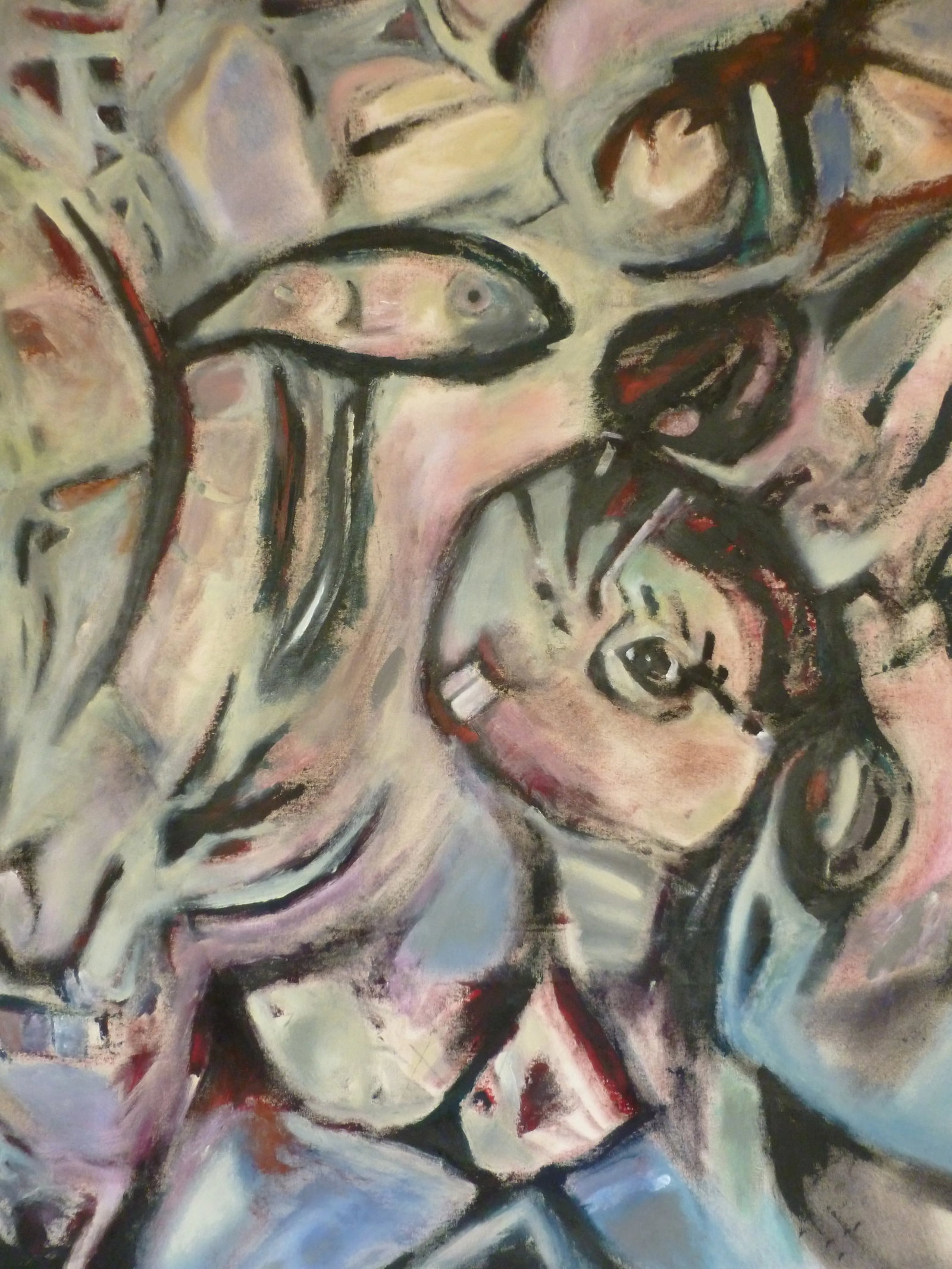 "Going Under" Huge Surreal Expressionist Oil and Acrylic Painting by Scott Spencer - 2