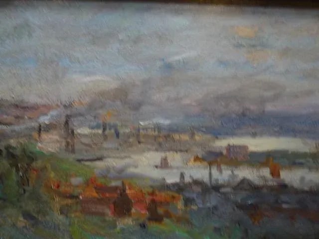 Bertram Walter Priestman R.A [1868-1951] View of a Northern Town, Probably in Yorkshire Painting - 2