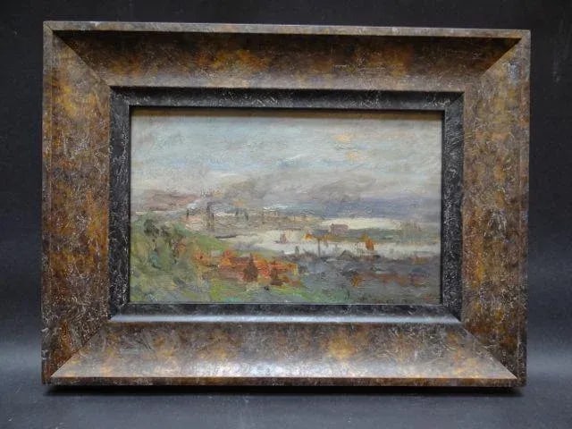 Bertram Walter Priestman R.A [1868-1951] View of a Northern Town, Probably in Yorkshire Painting - 6