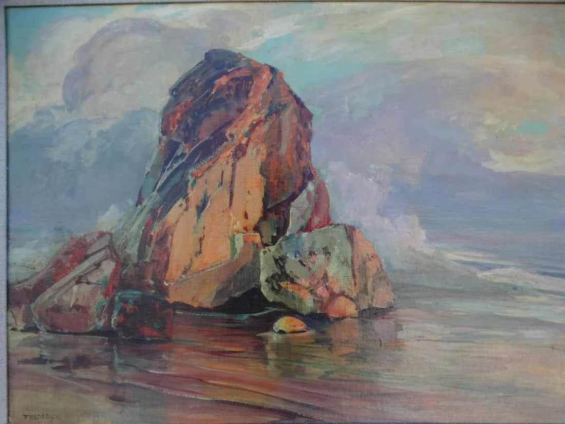 Frederick William Becker "Jewels of the Sea" Oil Painting on Board, 1960 - 4